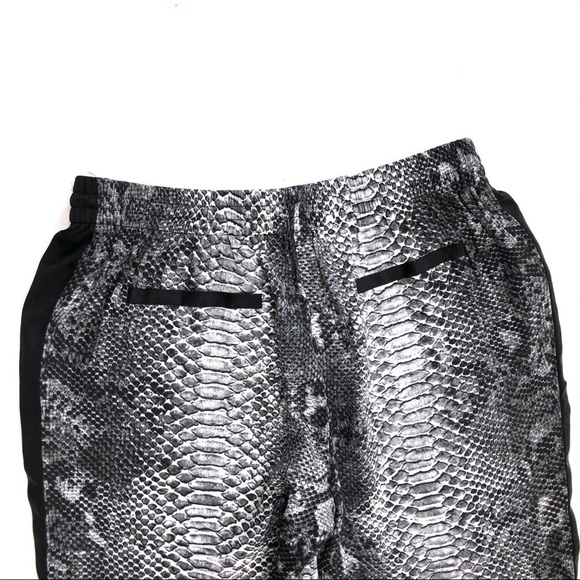 Rebecca Taylor snakeskin print track pants joggers black gray trousers pull-on 0 - Picture 11 of 15